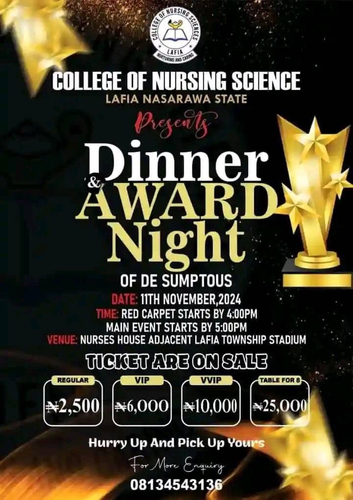 Nasarawa State College Of Nursing, Dinner/Award Night Nasarawa State College Of Nursing, Dinner/Award Night